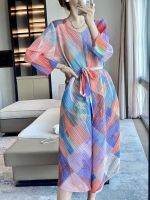 2MUAY รุ่น GPC92383 COLORFUL PRINTED PLEAT DRESS เดรสผู้หญิง เดรสพลีทคุณภาพ 2สี FREE SIZE