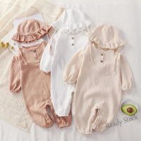 【hot sale】 ▨✜ஐ C10 Baby Boys Girls Romper Set With Hat Baby Girl Clothing Toddler Baby Romper Ruffle Lace Jumpsuit Bodysuit