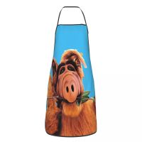 Alf And Flower Funny Aprons for Men Women Alien Life Form Adult Unisex Kitchen Chef Bib Tablier Cuisine Cooking Baking Gardening Aprons