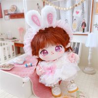 [COD] Cotton doll 20cm cm baby clothes star normal body fat naked white velvet cherry rabbit