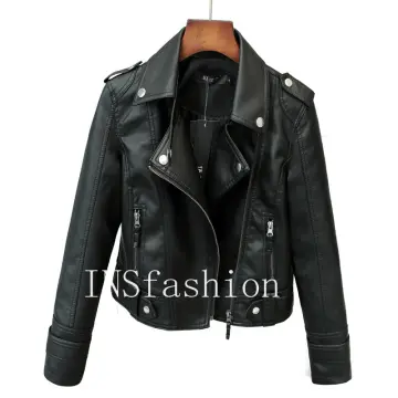 Punk leather jacket on sale womens