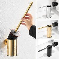 Gold Toilet Brush Holder Bathroom Stainless Steel Floor Toilet Brush Wall-Mounted Electroplating Luxury Bathroom Accessories