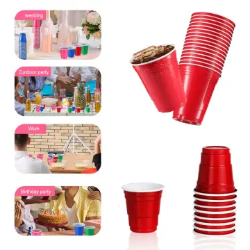 50pcs/set 450ml Red Disposable Plastic Cup Party Cup Bar