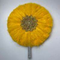 Bride wedding feather fan African feather handfan with sequins for wedding party