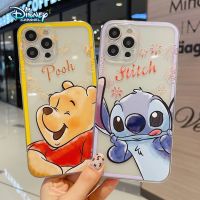 {Chaoke digital branch} เคสโทรศัพท์ดิสนีย์มิกกี้ลายปักมินนี่ Pooh สำหรับ iPhone 13 12 11 Pro Max iPhone 7 8 Plus X XR เคสกันกระแทกน่ารักคู่รักกันตก