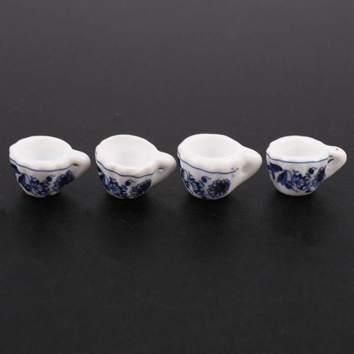 1-12th-dining-ware-china-ceramic-tea-set-dolls-house-miniatures-blue-flower