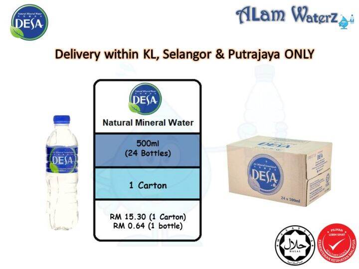 DESA Natural Mineral Water 500ml x 24 (in Carton) | Lazada