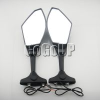 Motorcycle Rearview Mirrors with Turn Signals LED Lights for Suzuki GSX1300R Hayabusa 1999-2012 Free Shipping Mirrors