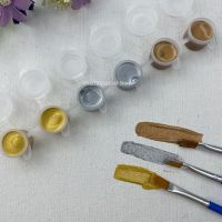 【CW】 3ml 6 Conjoined Paint Gold Color Clay Painting Coloring Gypsum Printing Set