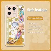 phone case Nordic wind Phone Case For Xiaomi 13 imitation leather Cartoon for girl Solid color Simplicity soft shell
