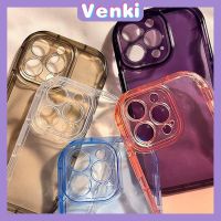 VENKI - For iPhone 14 Pro Max iPhone Case Clear Case TPU Soft Case Airbag Shockproof Protection Camera Black Purple Transparent For iPhone 13 Pro Max 12 Pro Max 11 xr 7Plus