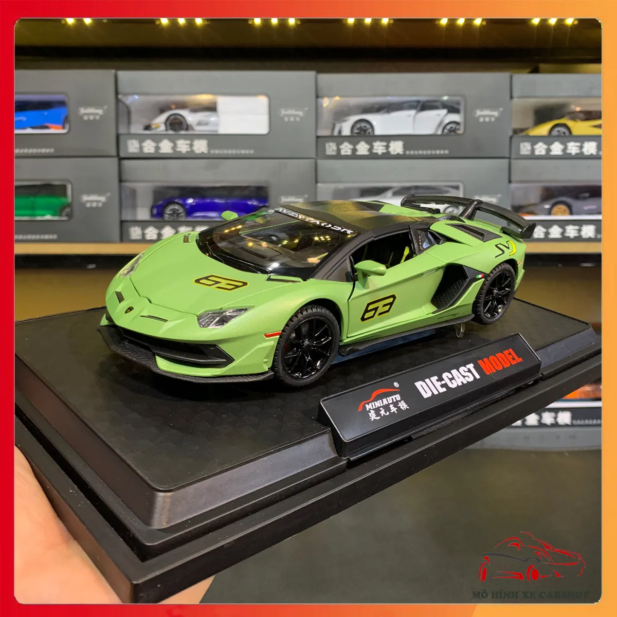 Mô hình xe Lamborghini Aventador SVJ 63 tỉ lệ 1:24 Miniauto 