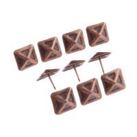 卐 10Pcs 19x19mm Antique Upholstery Nail Tachas Jewelry Gift Box Door Sofa Furniture Decorative Tack Stud Pushpin Red Bronze