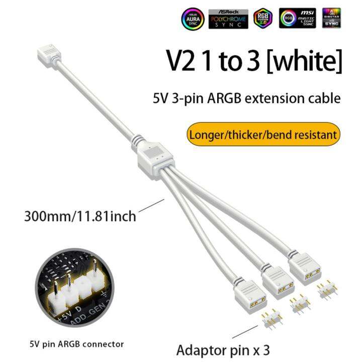 vktech-ตัวแยก-arbb-ขั้วต่อ3pin-5v-มาเธอร์บอร์ด1ถึง2-3-4การซิงโครไนซ์สายพ่วง30ซม-ทนแรงดึงสำหรับแชสซีคอมพิวเตอร์