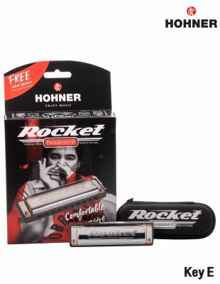 Hohner Rocket ฮาร์โมนิก้า 10 ช่อง คีย์ E ซีรี่ย์ Progressive (เมาท์ออแกน, Harmonica Key E) + แถมฟรีเคสซิปล็อค ** Made in Germany **