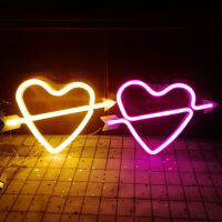 Heart Shape LED Neon Signs Light Fairy tale Cupid Love story Background Lamp for Room Wall decoration Desktop Display Decors