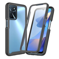 Oppo A16 Case, RUILEAN Built-in Screen Protector Full Body Rugged Shockproof Case Cover for Oppo A16