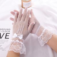 ☌❧ NEW Fashion Bride Wedding Dress Gloves Women White Black Lace Finger Wedding Bridal Evening Party Accessory Elegant Gloves