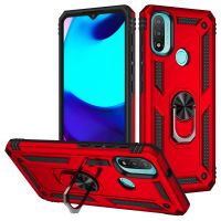 SmartPhonemall For Motorola Moto E20 / E30 / E40 Shockproof TPU + PC Holder Phone Case(Red)