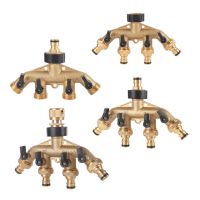 Brass 3/4" Thread 4-way Garden Tap Water Splitter Water Pipe 4-way Splitter Female 3/4" Garden Irrigation Valve Quick Connector Watering Systems  Gard