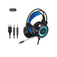 Gaming Headset 3.5mmUSB Port Wired Earphones Breathing LED Light Game Headphones 4D Stereo Surround With Mic For PC Laptop