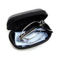 Portable Folding Reading Glasses Oval Metal Frame Presbyopic Magnifying Glasses Eyewear with Case