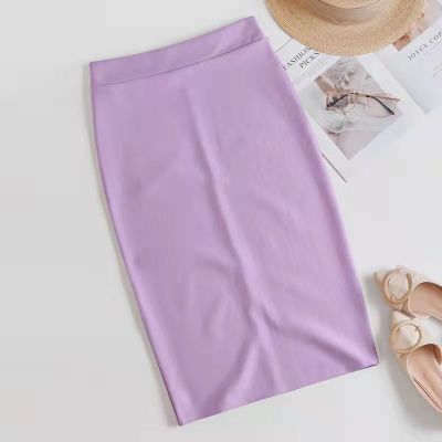 summer new womens stretch slim temperament bag hip skirt ladies Knee-Length Casual Polyester Solid
