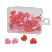 50Pcs Plastic High-quality Corkboard Safety Color Pushpin Creative Heart-shaped Plastic Pushpin Office Stationery Clips Pins Tacks
