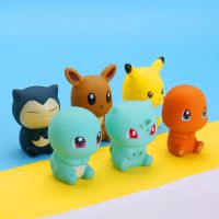 ปิกาจูบัลบาซอร์ฟิกเกอร์อนิเมะโปเกมอนชาร์เมนเดอร์สควอริเทิล Eevee Snorlax ของเล่นอาบน้ำเด็กอ่างอาบน้ำของเล่นเด็ก