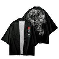 เสื้อสเวตเตอร์ถัก Yukata สำหรับผู้ชายผู้หญิง,เสื้อคอสเพลย์ฮาโอริเสื้อผ้าพิมพ์ลายมังกรจีนเสื้อผ้าซามูไรสไตล์ญี่ปุ่นแบบดั้งเดิม