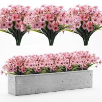 1 Bundle Artificial Flowers Outdoor UV Resistant No Fade Faux Plastic Fake Flowers Plants Garden Porch Window Box Decorations