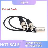 WJINS 3-PIN XLR MALE TO Dual XLR FEMALE Y splitter สายอะแดปเตอร์เสียงสำหรับไมโครโฟน