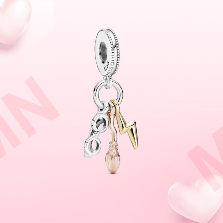 charm jewelry Tglasses Lightning symbol Broom for bracelet Fit Original Pandora nacklace for women jewelry