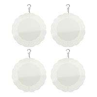 4PCS Wind Spinner Blanks Sun Shape 3D Aluminum Wind Powered Kinetic Sculpture Spinner Trim for Yards&amp;Gardens White