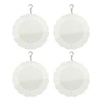 4Pack Wind Spinner Blanks Sun Shape 3D Aluminum Wind Powered Kinetic Sculpture Spinner Trim for Yards&amp;Gardens White