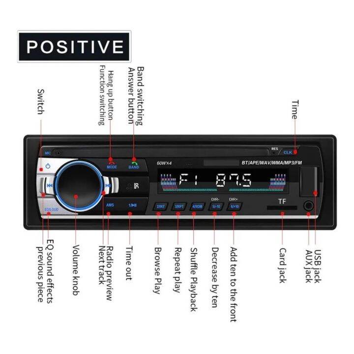 เครื่องเล่น-mp3-สเตอริโอ-1-din-พร้อมบลูทูธ-และอุปกรณ์เสริม-สําหรับรถยนต์-jsd-520-lite