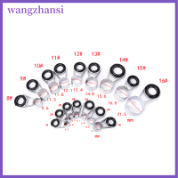 Wangzhansi 10ชิ้น16ขนาดชุดซ่อมเสาปลาวงแหวนดวงตาไกด์คันเบ็ดธรรมชาติ