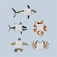 T74# 5 Pices Underwater World Creativity Light Switch Phone Wall Stickers DIY Home Decoration Cartoon Animals Decals Mural Art Wall Stickers Decals