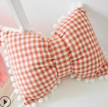INS Decorative Cotton Cushions Pillows For Kids Room Decor Stuffed Black Bow Cushions Pillow For Nursery Girl Room Sofa Decor
