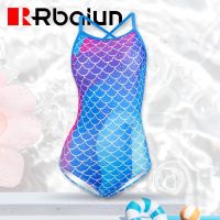 Swimsuit Female Mermaid Series Swimming Pool Professional Swimsuit Fashion Fish Scale Professional Training High Fork Single-Layer Swimsuit