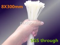 50Pcs/pack DS178 8*300mm Width 5.1mm Fast Self-locking White Nylon Cable Ties Wire Zip Tie Free Shipping Russia