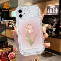 เคส Apple ไอโฟน14 Pro Max 14 Plus 13 Pro Max 12 Pro Max 11 Pro Max 3D แฟชั่นลายการ์ตูนน่ารักเคสโทรศัพท์โปร่งใสดอกไม้พร้อมสายรัดข้อมือนิ่มป้องกันการกระแทกฝาหลัง