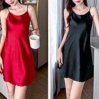 --SY23726☊ womens summer ice silk spender th sexy ghtdress high-qli silk i back loose home service