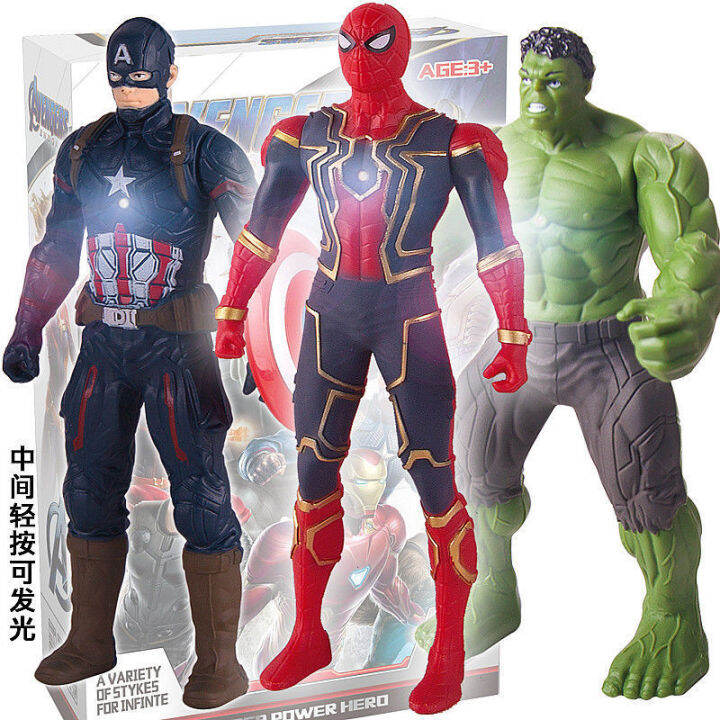 ของเล่นตุ๊กตาขยับแขนขาได้อนิเมะ-hulk-ironman-มาร์เวลสไปเดอร์แมน17ซม-ข้อต่อที่สามารถเคลื่อนย้ายได้ของขวัญพีวีซีคริสต์มาสของเล่นโมเดลของสะสมตุ๊กตาเรืองแสง