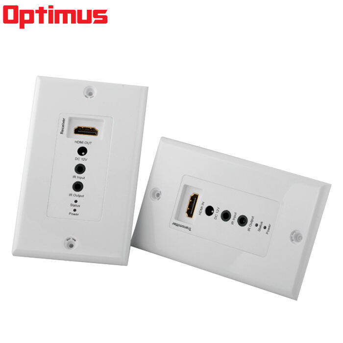 50 Meters HDMI Wall Plate Extender VIA Cat5 Cat6 LAN Cable White
