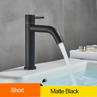 Senlesen Black Bathroom Basin Faucet Matte Black Deck Mounted stainless steel Mixer Hot and Cold Water Tap