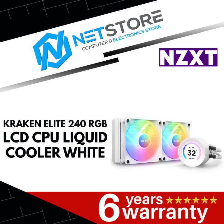 NZXT KRAKEN ELITE 240 RGB LCD CPU LIQUID COOLER WHITE RL KR24E W1 Lazada