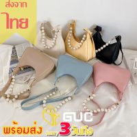 GUCSELECTED(B1755) กระเป๋าผ้าสะพายไหล่FASHION&amp;BAGSตกแต่งด้วยไข่มุก