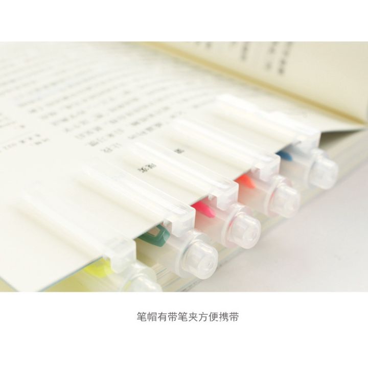 muji-ปากกาไฮไลท์แบบสองหัว-แท่ง-ปากกาเน้นคำ-เครื่องเขียน-อุปกรณ์สำนักงาน