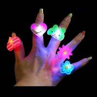 50 PcsLot Children Toys Rings LED Flashing Light Up Animal Flowers Fruit Finger Ring Kids Boys Girls Christmas Gift